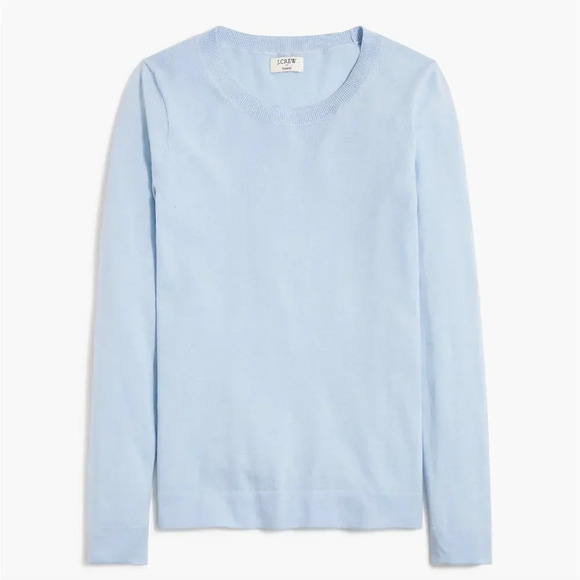 J. Crew Cotton Teddie Sweater Pullover Long Sleeve Round Neck Light Blue M NWT - Picture 4 of 12